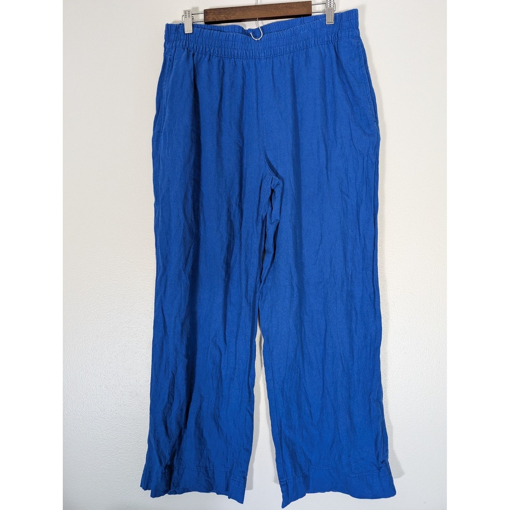 Old Navy Womens High-Rise Wide Leg Large Comfort Waistband Pants Blue Coastal